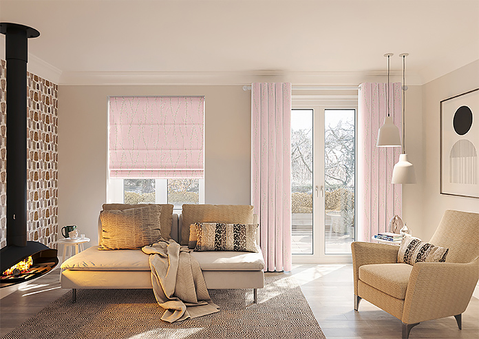 Willow Field, Precious Pink - Motorised Roman Blind - Image 8